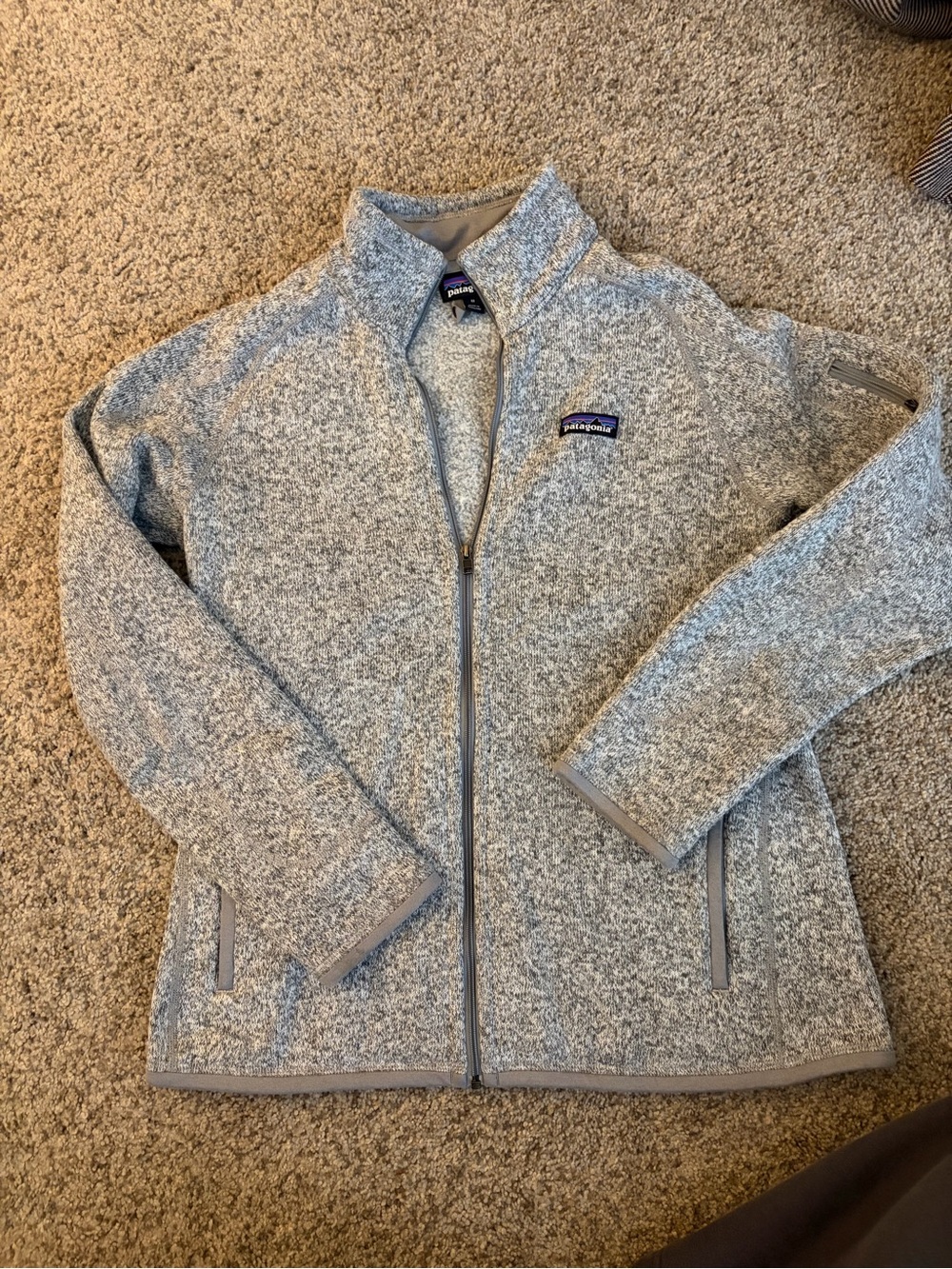 Patagonia Light Gray Women's Full-Zip Teddy Fleece Jacket